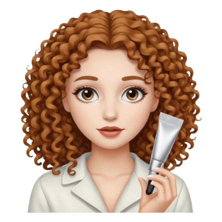 longer curly hair, and pretty withe makeup on giving clean girl vibes sticker