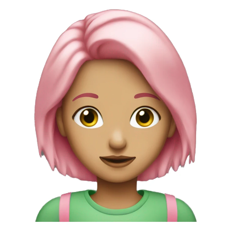 girl with green eyes and pink hair sticker