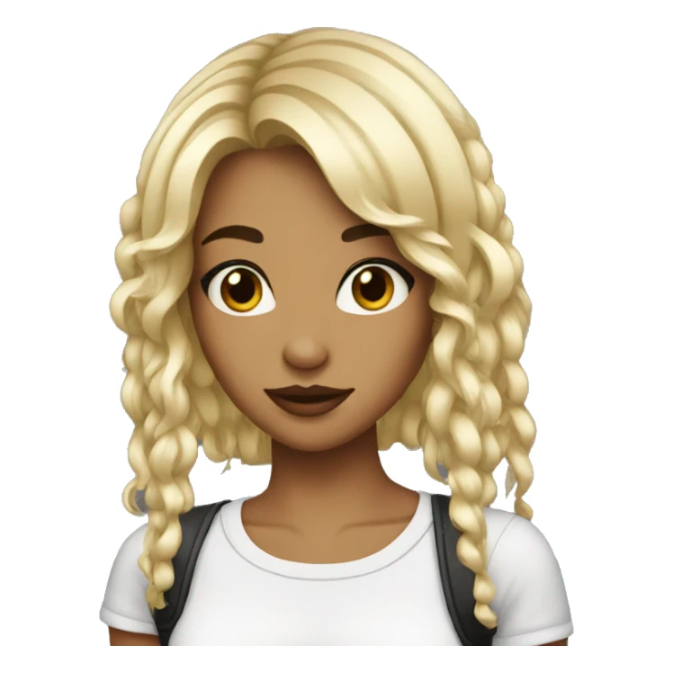 music crazy girl black hair sticker