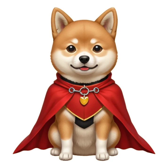 Shiba Dog in evil red collar cloak sticker