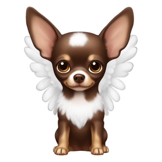 Chocolate Brown chihuahua with angel wings  sticker
