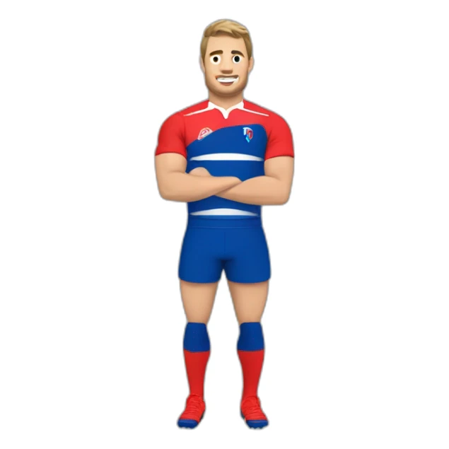 joueur de rugby équipe de France marquant unessai sticker