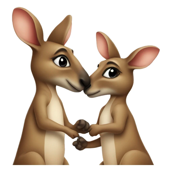 Kangaroo with wife in kiss sticker