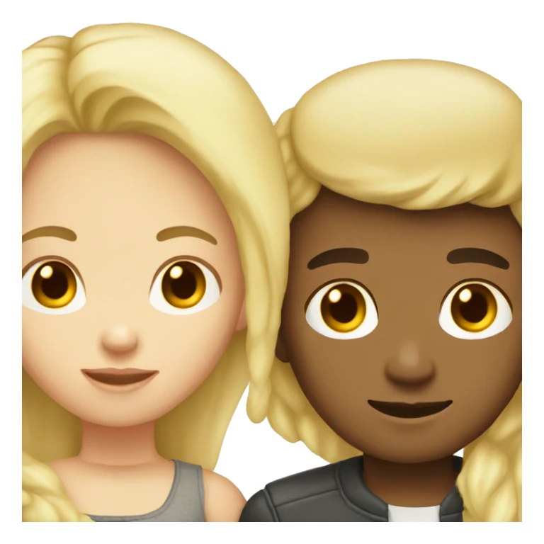 Light skin boy with a blonde girl sticker