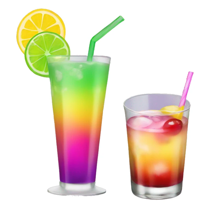 Drink purple green red yellow pink cocktail sticker