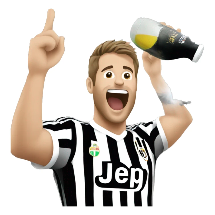 Juventus fan celebrating the Scudetto sticker