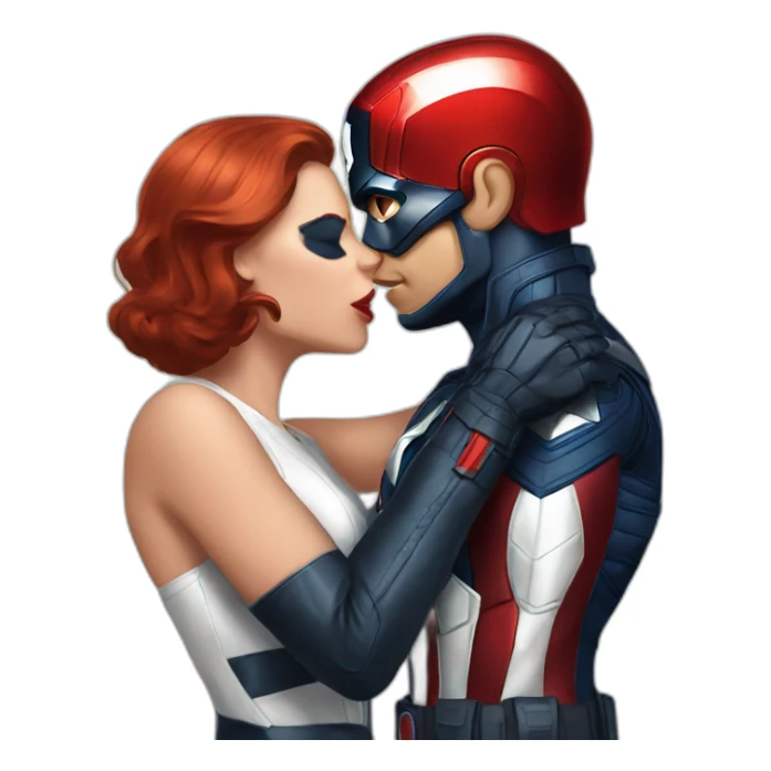 black widow kissing captain america sticker