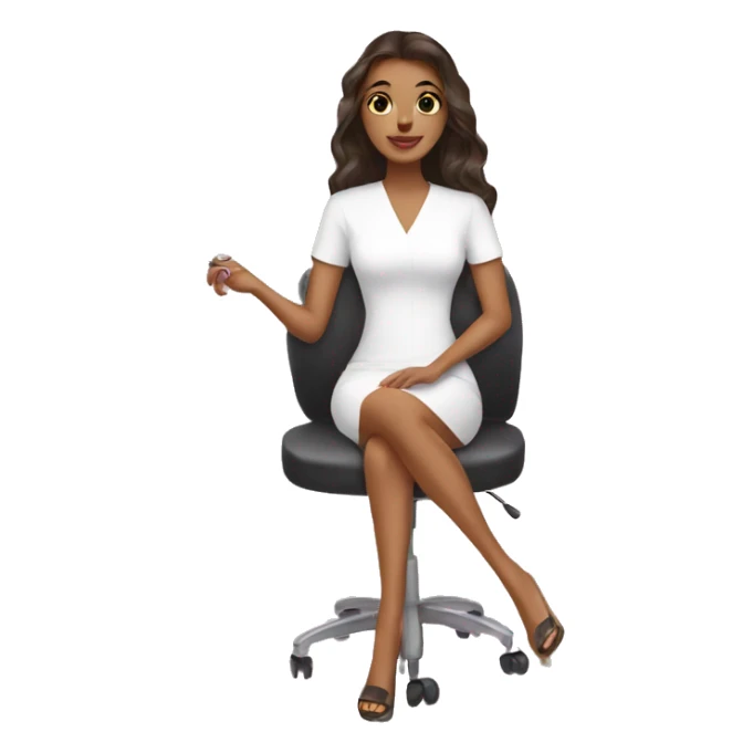 Brunette Girl getting a manicure at nail salon sticker