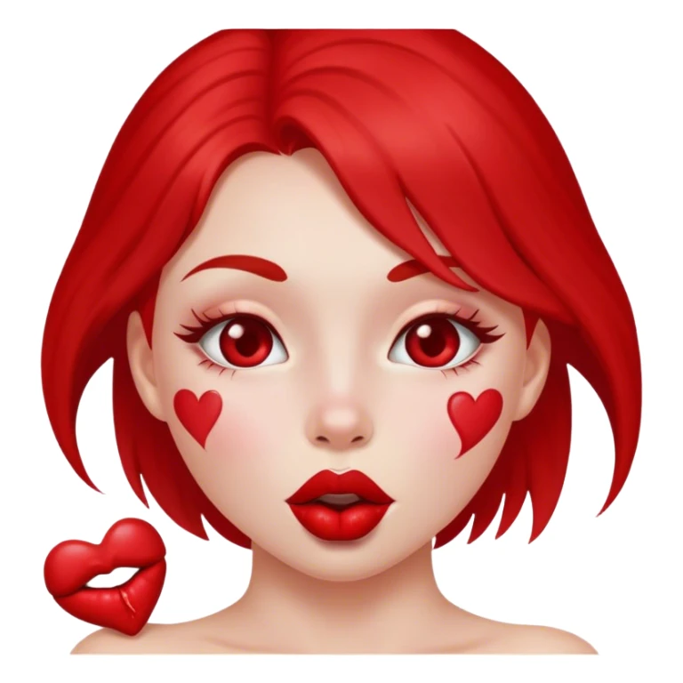 turn chick into red with lots of kisses sticker
