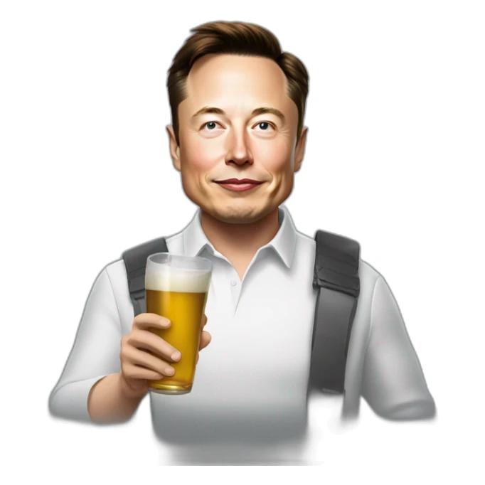 Elon Musk avec une bières sticker