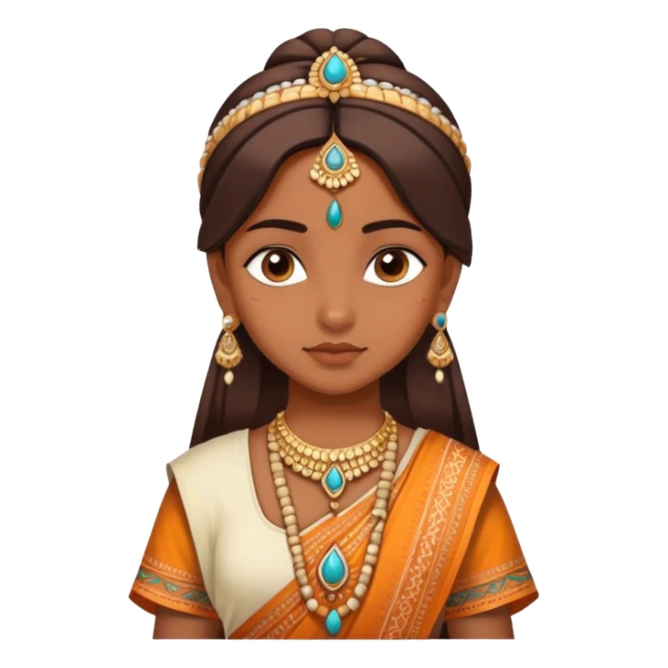 Girl with an Indian attire sticker