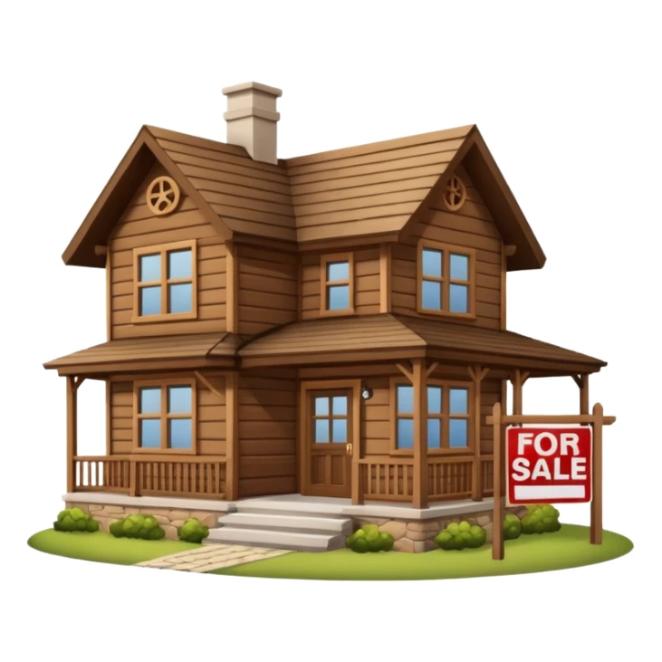 house for sale skeuomorphism style sticker