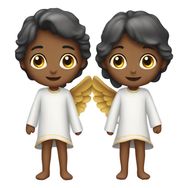 Two angels boy and girl sticker