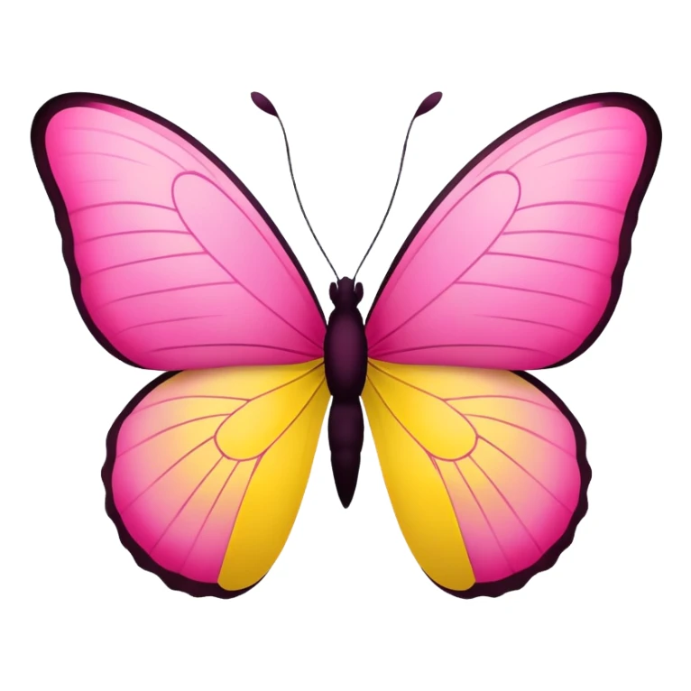 butterfly silhouette in pink and yellow sticker