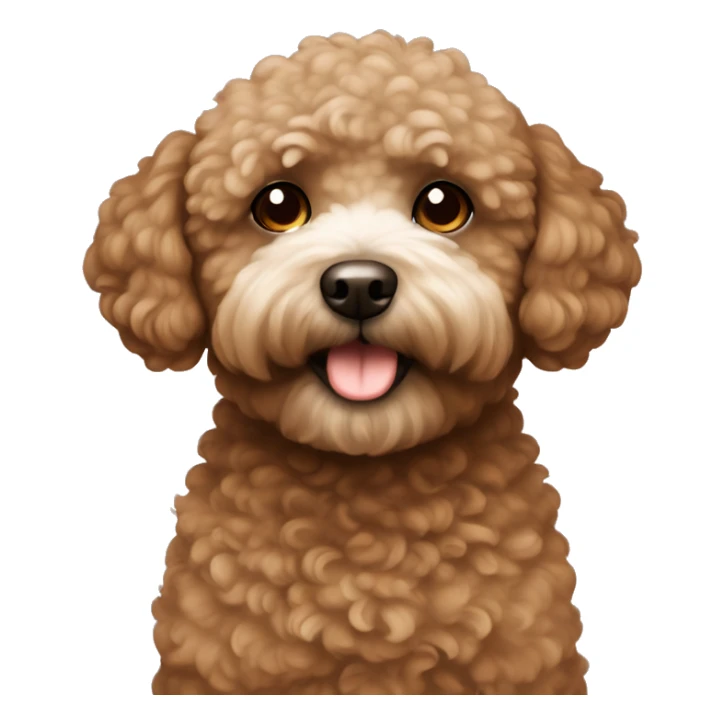 brown bichpoo with a little bit of white fur around nose sticker