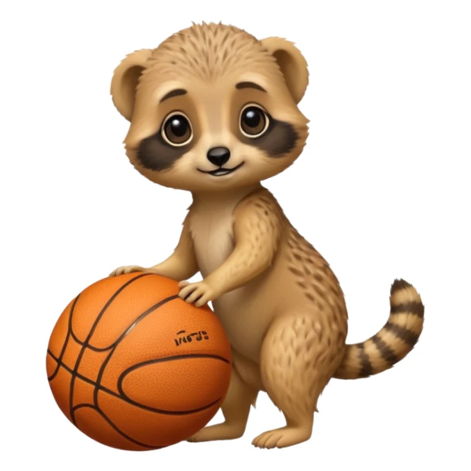 Baby meerkats playing basktball sticker