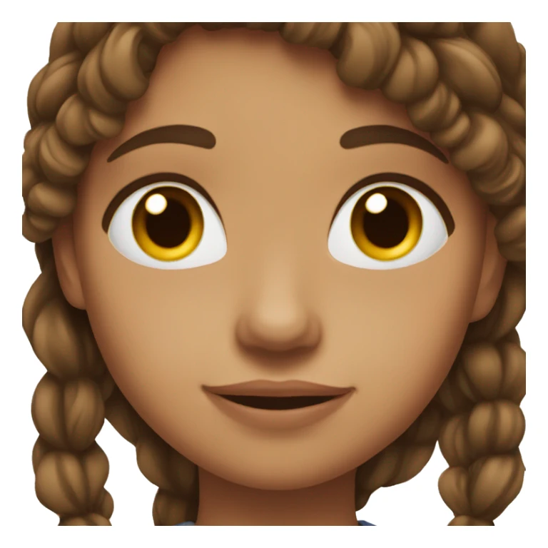 A girl with brown hair and a face in love sticker