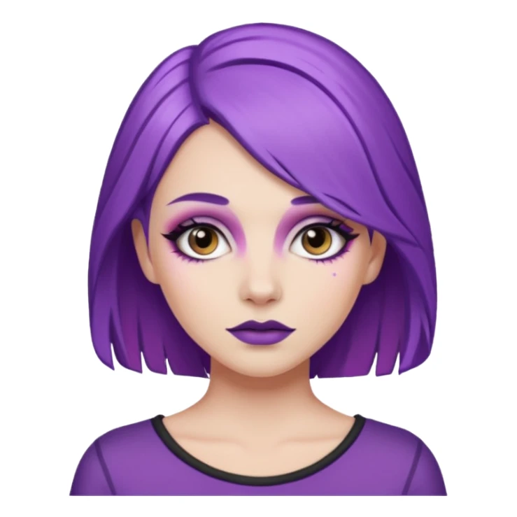Purple haired white girl with makeup  sticker