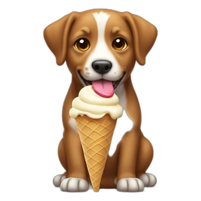 Doggie eating ice cream sticker