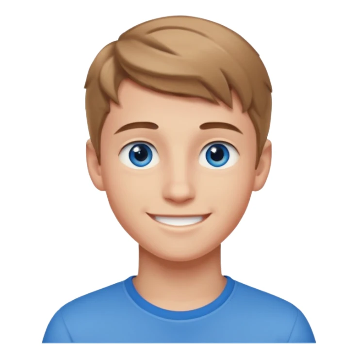 niño guapo adolescente de ojos azules sonriendo enamorado sticker