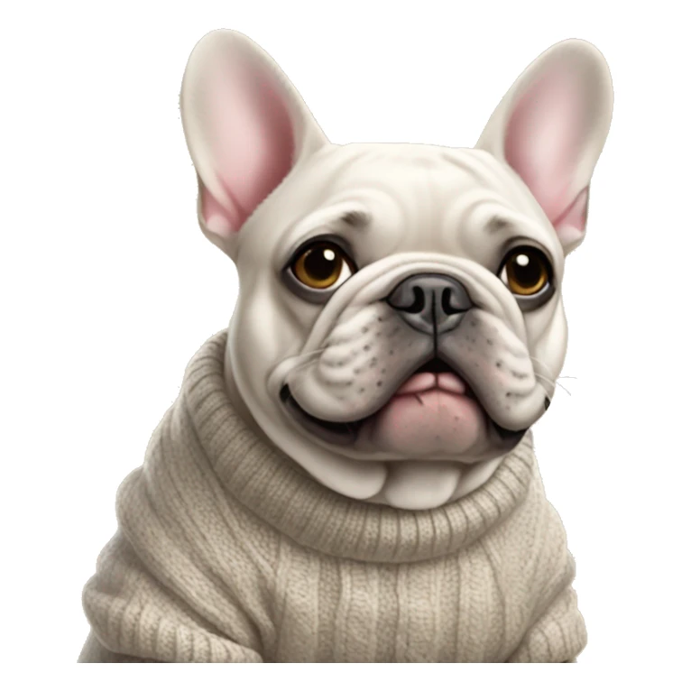 French bulldog wearing a sweater sticker