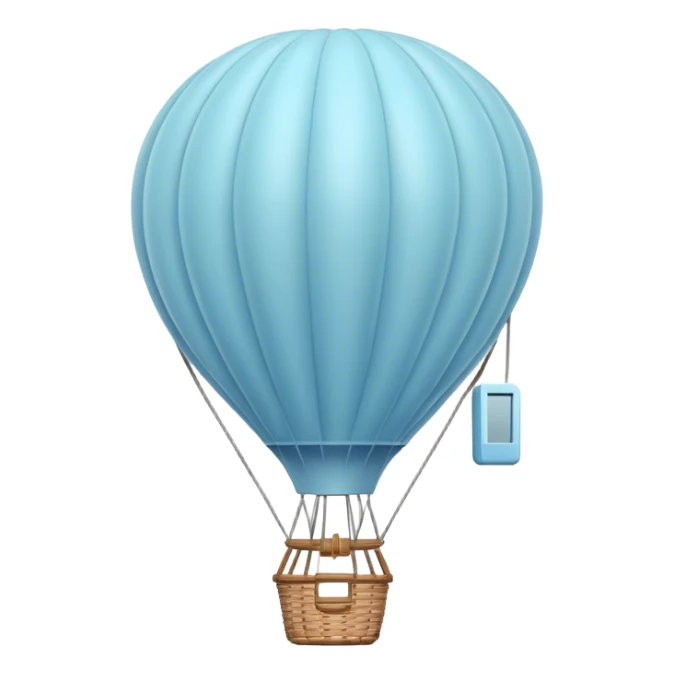 pastel blue hot air balloon  sticker