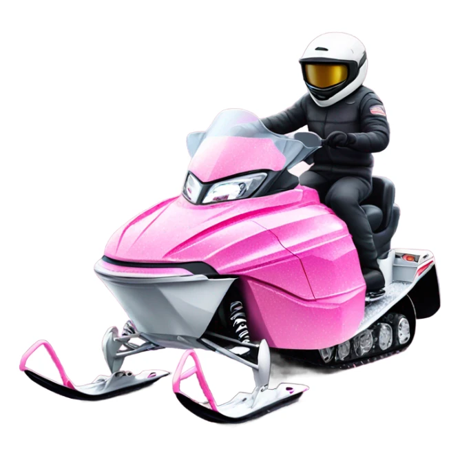 Pink ombre snowmobile with glitter sticker