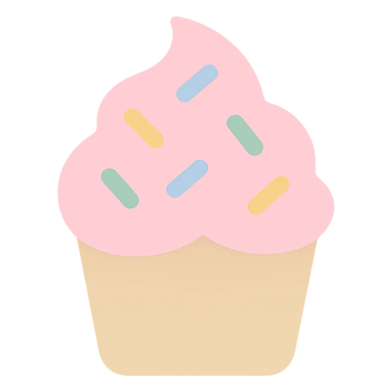 cupcake with pink icing and colorful sprinkles sticker