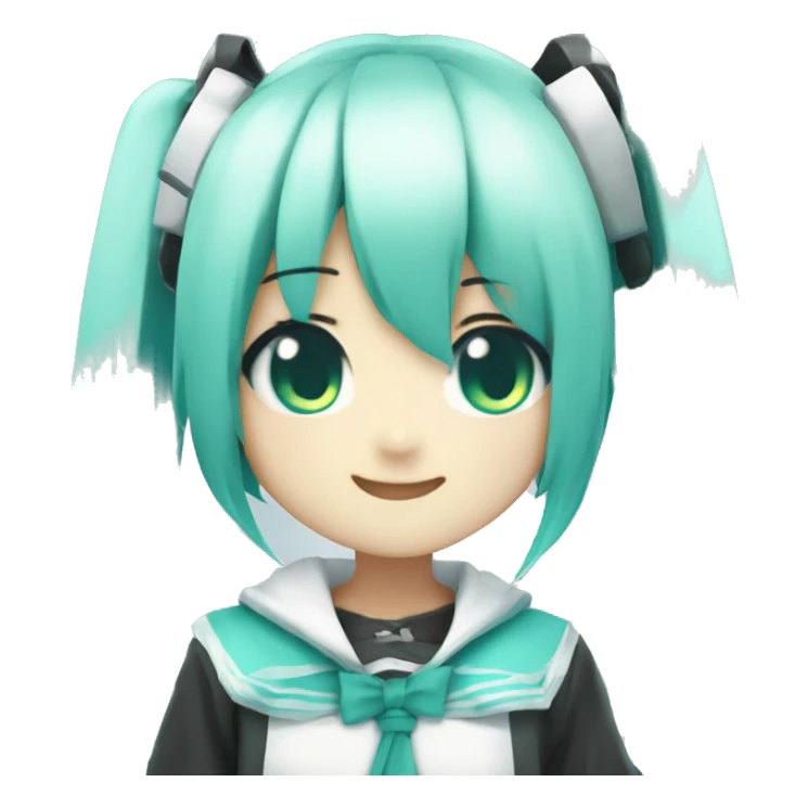 Anime Chibi Miku Hatsune Smile sticker