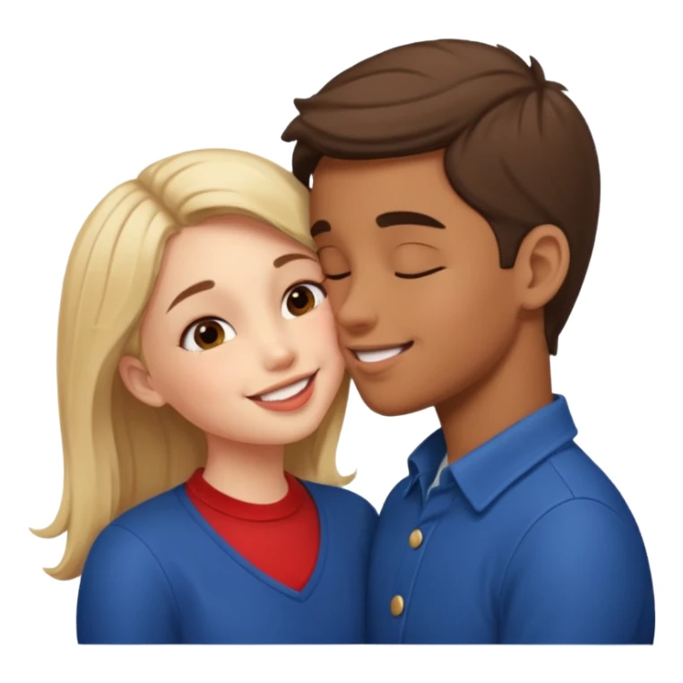 boy and girl french kissing sticker