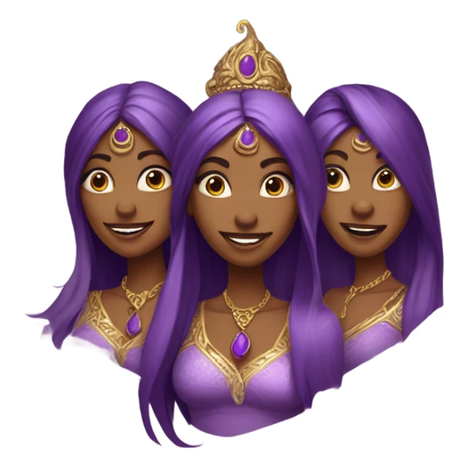 3.5/5 purple female genies sticker
