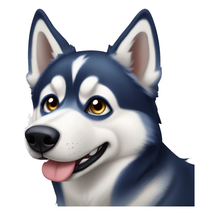 husky siberiano con ojos azules y con mancha de 3 hojas en la frene sticker