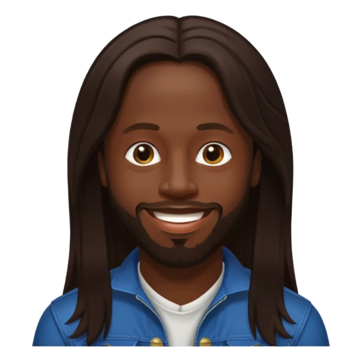 Wyclef Jean with dark brown long hair sticker