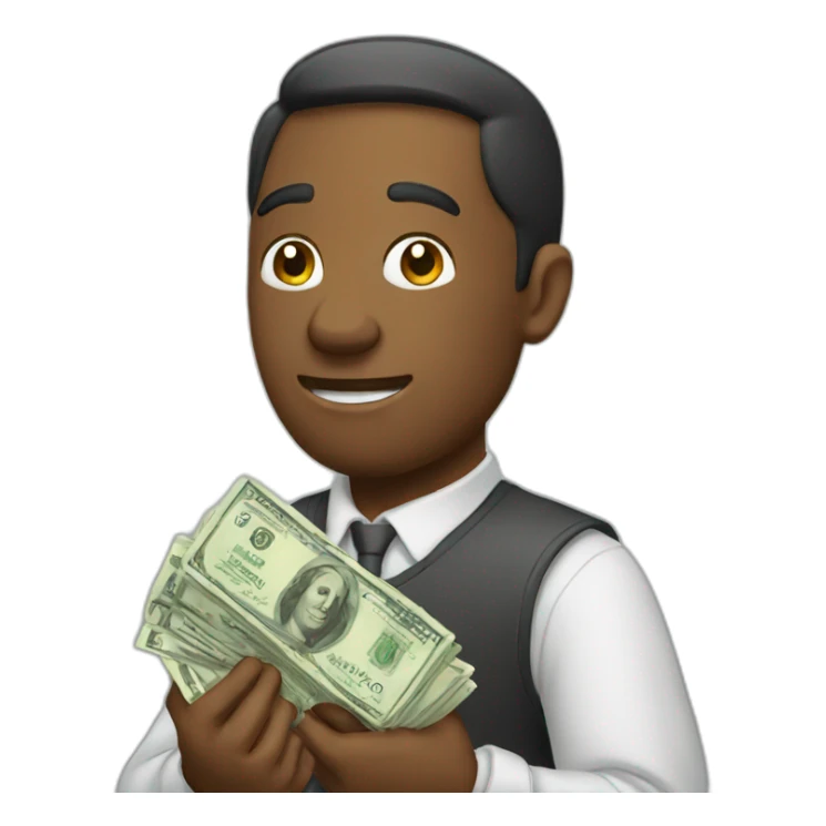 a money holding money sticker