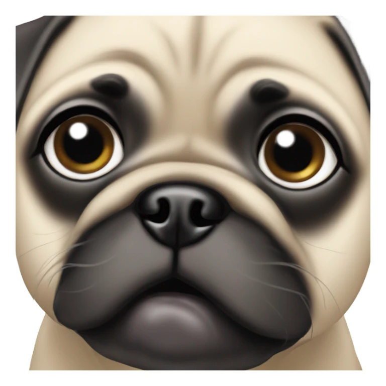 Baby pug with big blue eyes  sticker