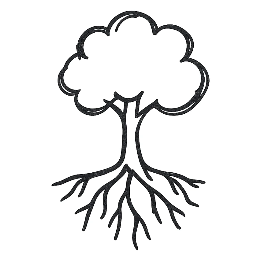 tree with roots sticker