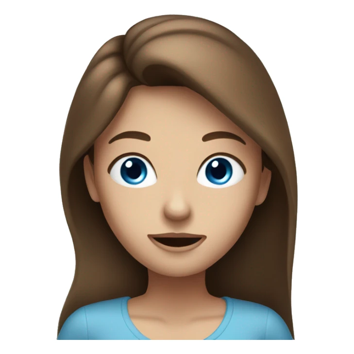 woman with long brown hair and blue eyes, the mouth little lower sticker
