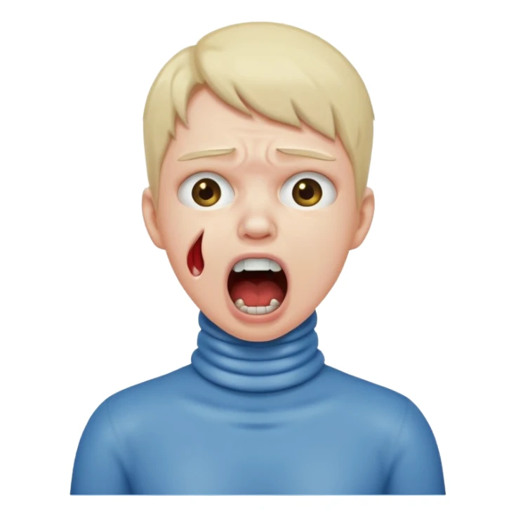 A person choking themselves on the neck and screaming  sticker