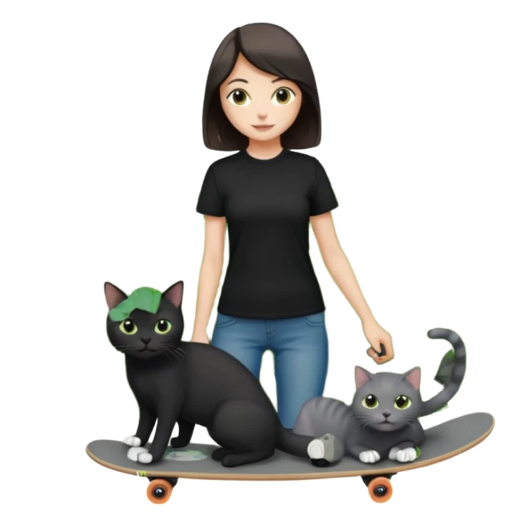 🛹🌿🖤👩🏽🐈 la ragazza piu con pelle choara sticker