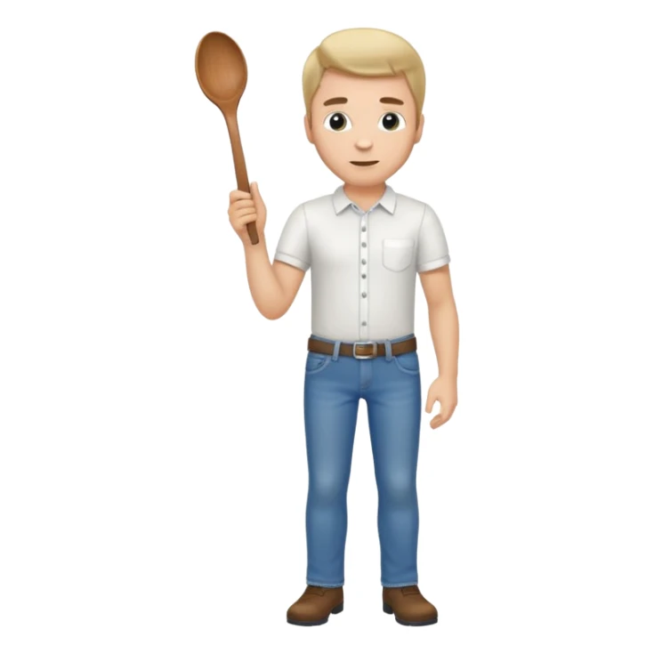Full body male with a spoon sticker
