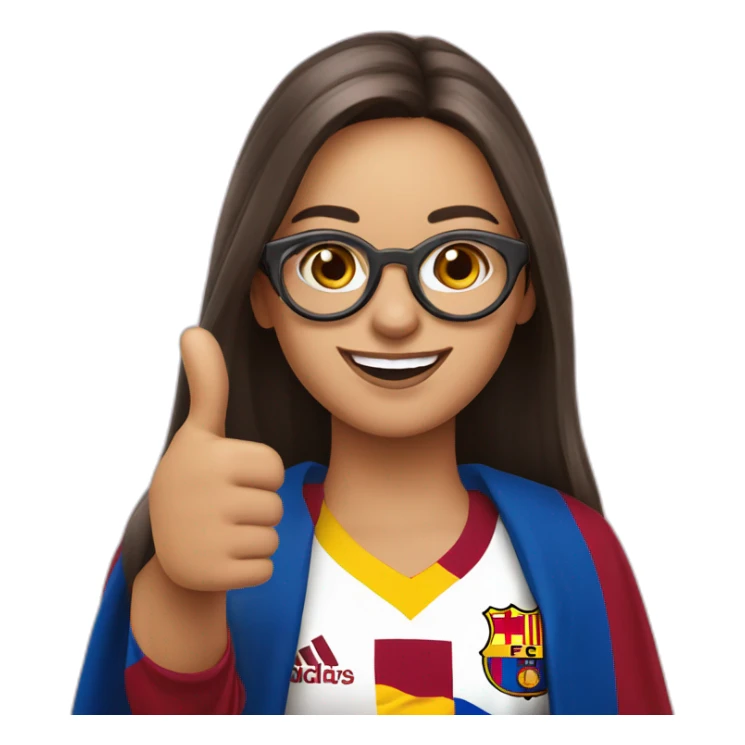 FCB supporter thumbs up Venezuela girl with glasses sticker