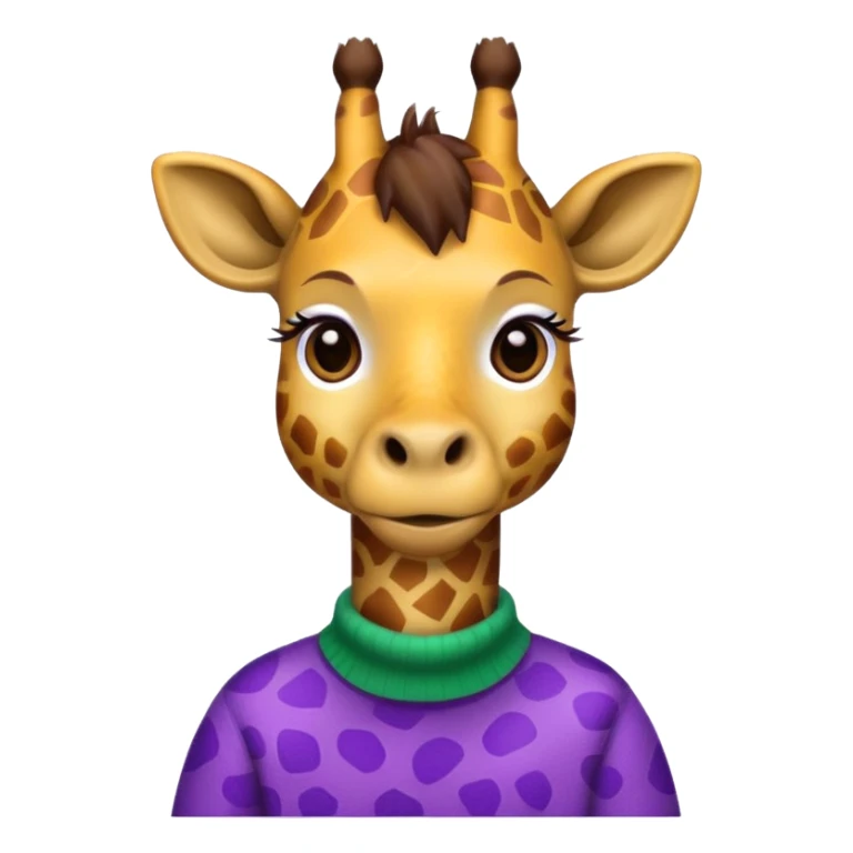 giraffe wearing green and purple sweater sticker