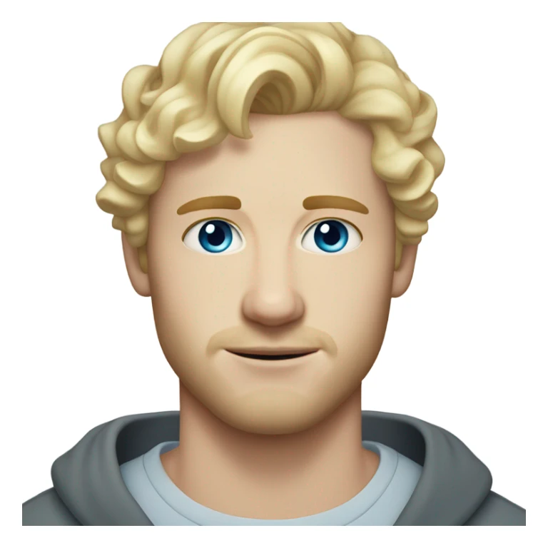 light curl blonde 30yo man blue eyed pale skin sticker