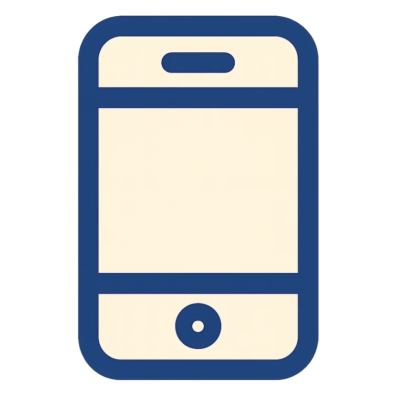 cell phone icon, flat color style, simple and modern sticker