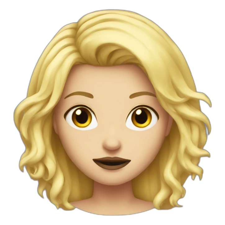 Evil girl with blonde hair sticker