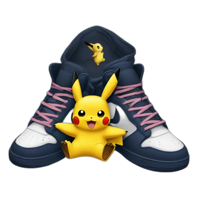 Pikachu with Travis Scott shoes and ovo drake hoodie sticker