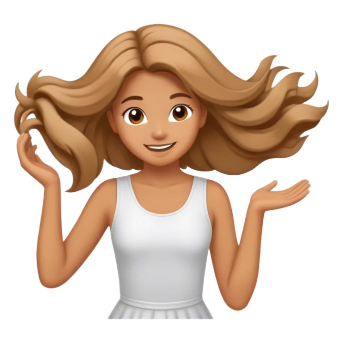 A girl twirling her hair happy sticker