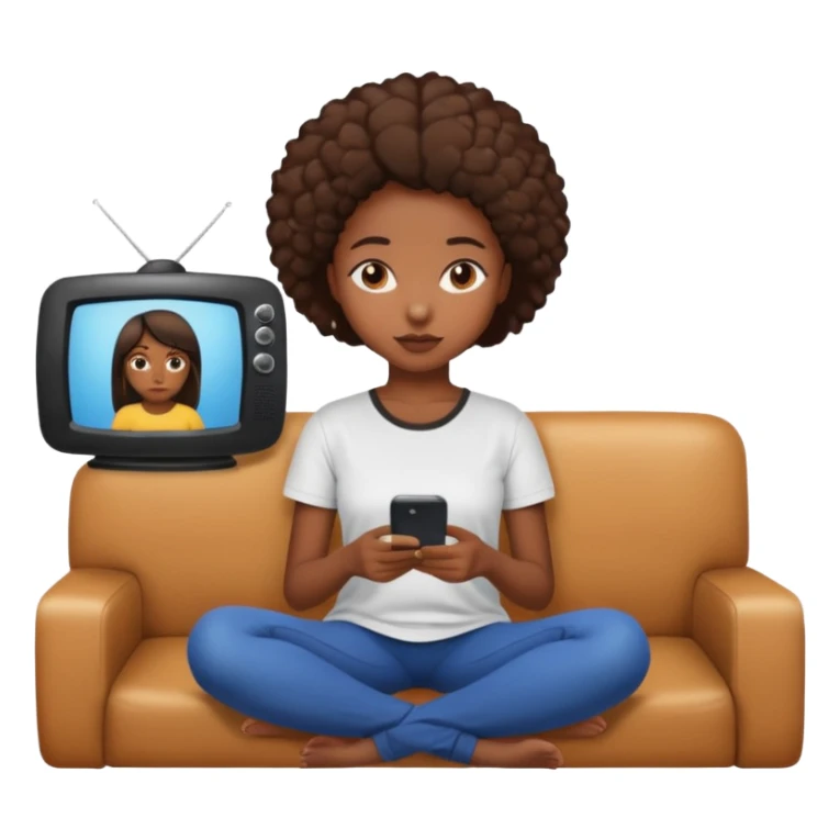 black girl watching tv  sticker