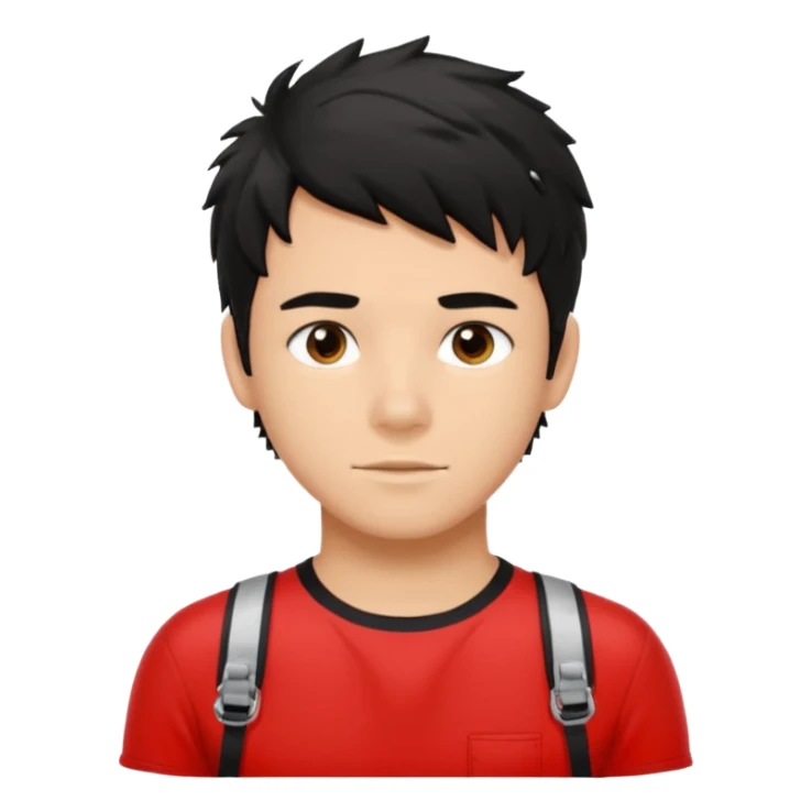 Lifeguard Teenager with Black messy hair  sticker