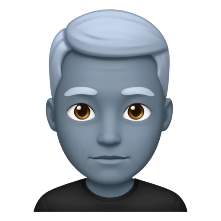 blue grey skin man, wear black shirt sticker